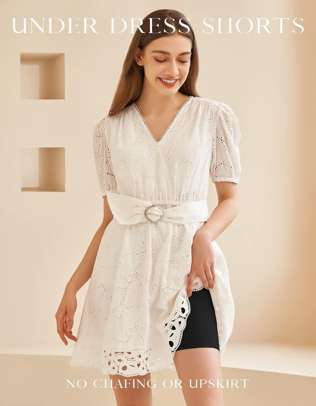 Women'S Slip Shorts for under Dresses, Seamless Smooth Comfortable Stretch Yoga & Bike Shorts