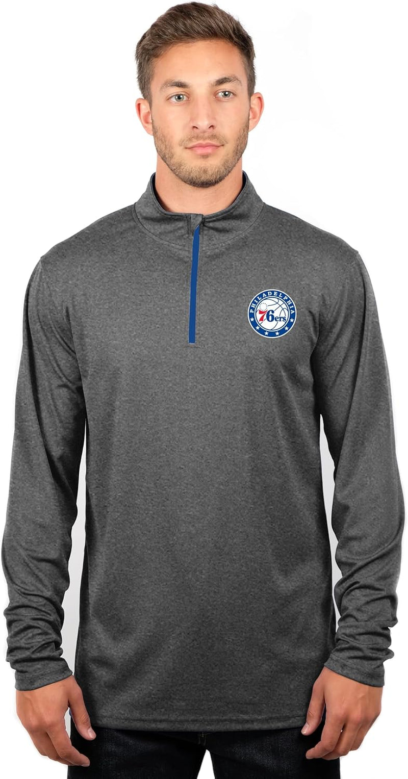 Men'S NBA Quarter Zip Long Sleeve Pullover T-Shirt